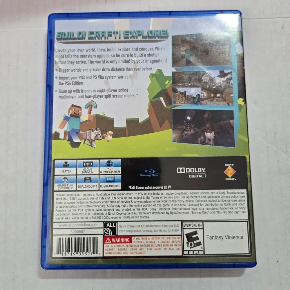 Minecraft PlayStation 4 Edition PS4 Game CIB Mojang Sony Tested Works